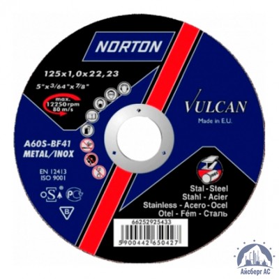 Диск отрезной по металлу 125х1,6x22,23 мм NORTON VULCAN купить в Самаре