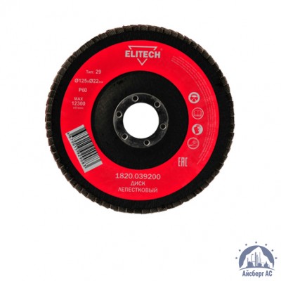 Круг лепестковый КЛТ 125х22 мм, P60, Elitech, 1820,039000 купить в Самаре